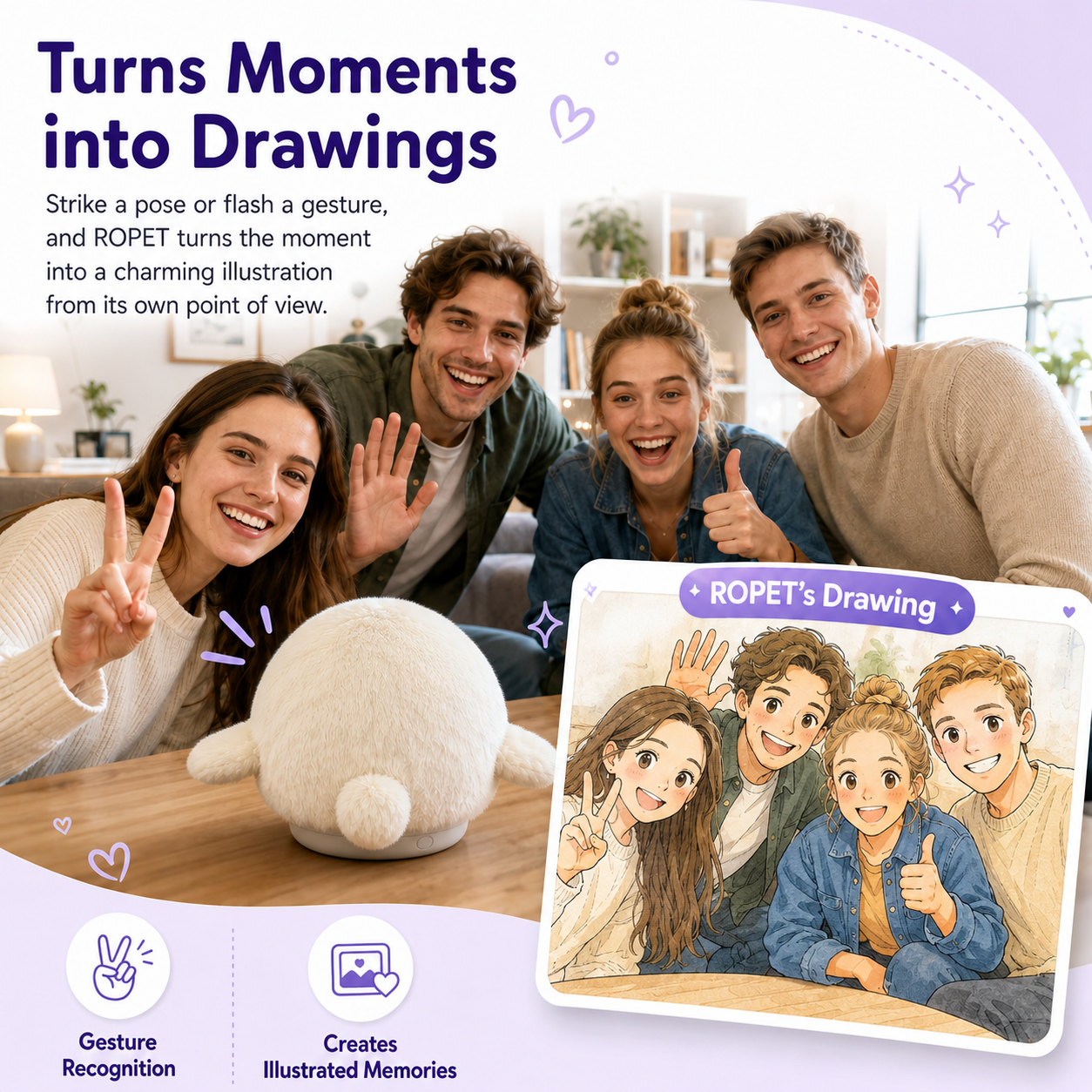 ropet™ KAMOMO - Interactive AI Plush Robot Pet & Emotional Comfort Companion