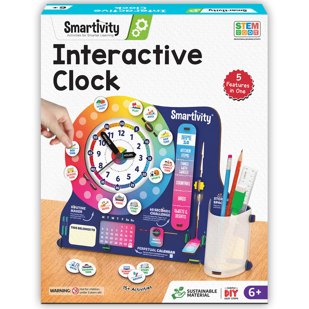 Smartivity Interactive Clock DIY STEM Construction Toy