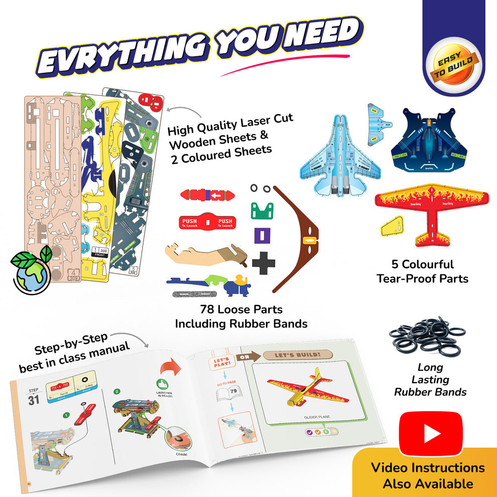Smartivity Airplanes Launcher DIY STEM Construction Toy