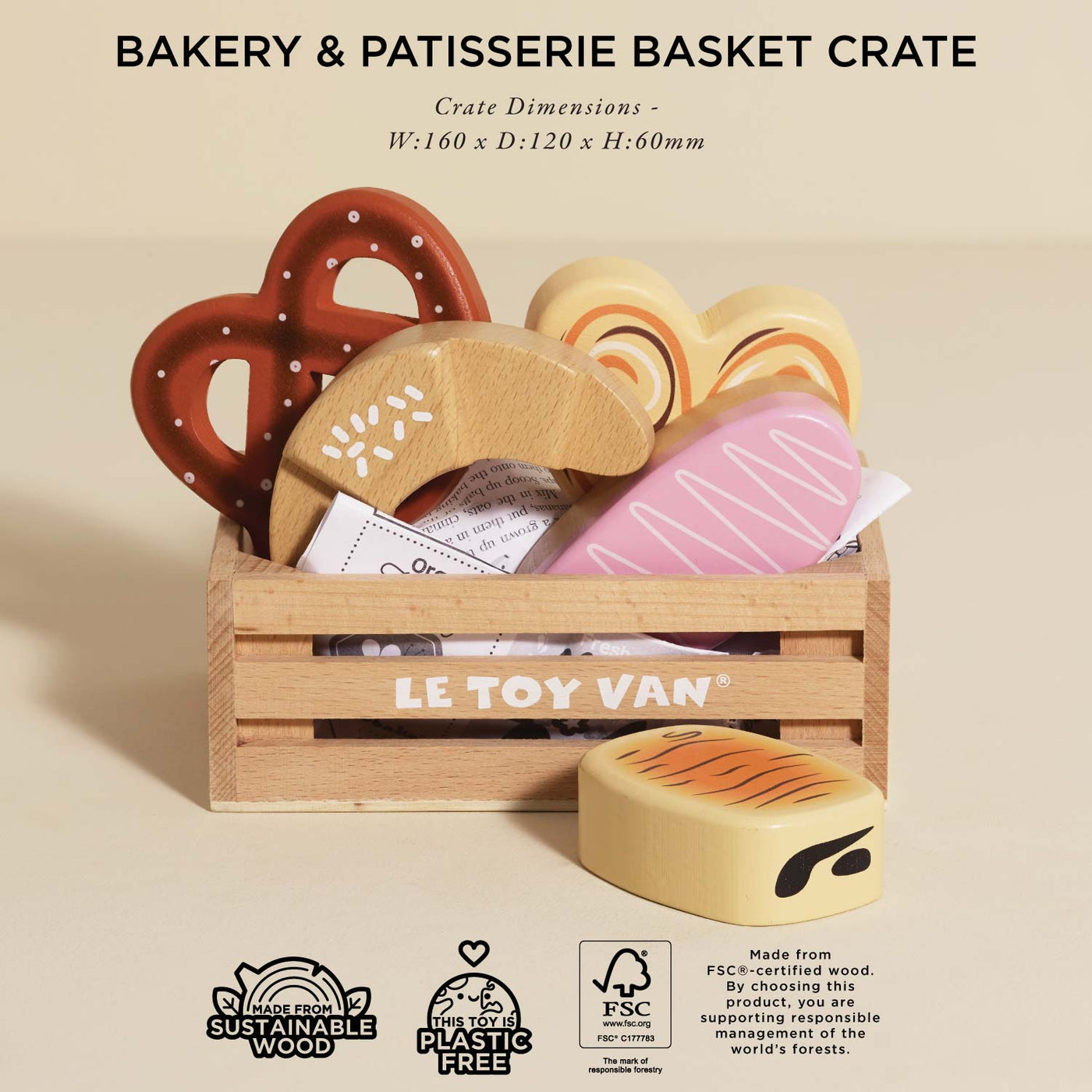 Le Toy Van Bakery & Patisserie Wooden Market Crate