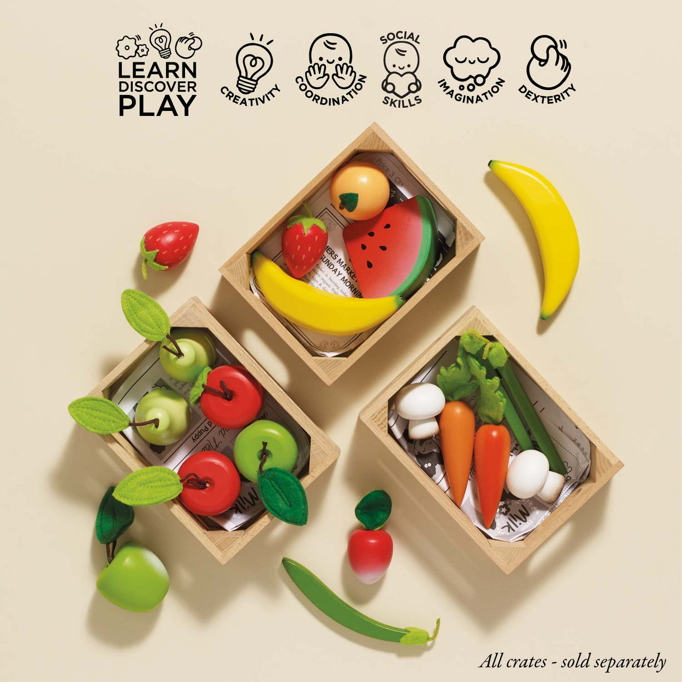 Le Toy Van Smoothie Fruit Wooden Market Crate