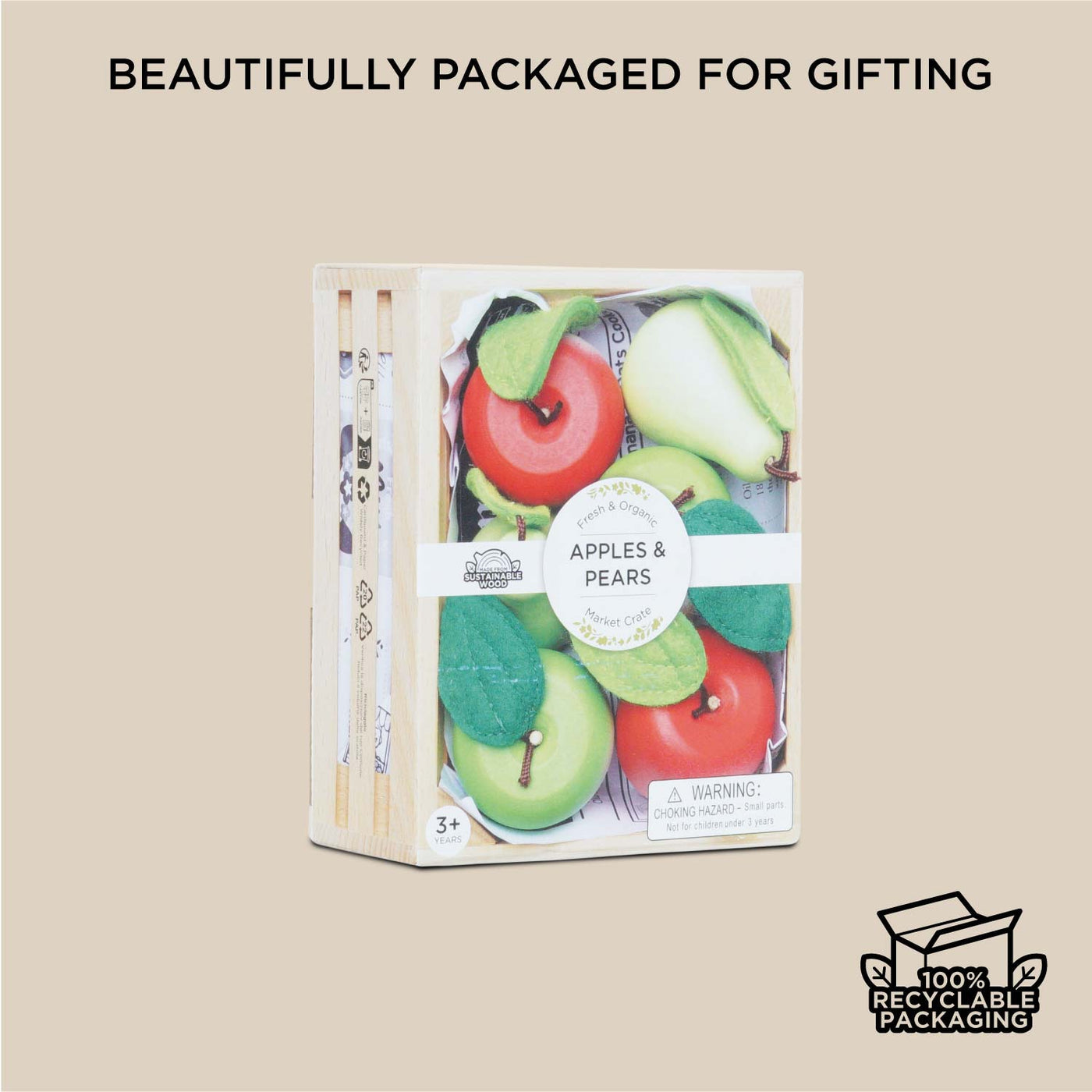 Le Toy Van Orchard Fruits Wooden Market Crate