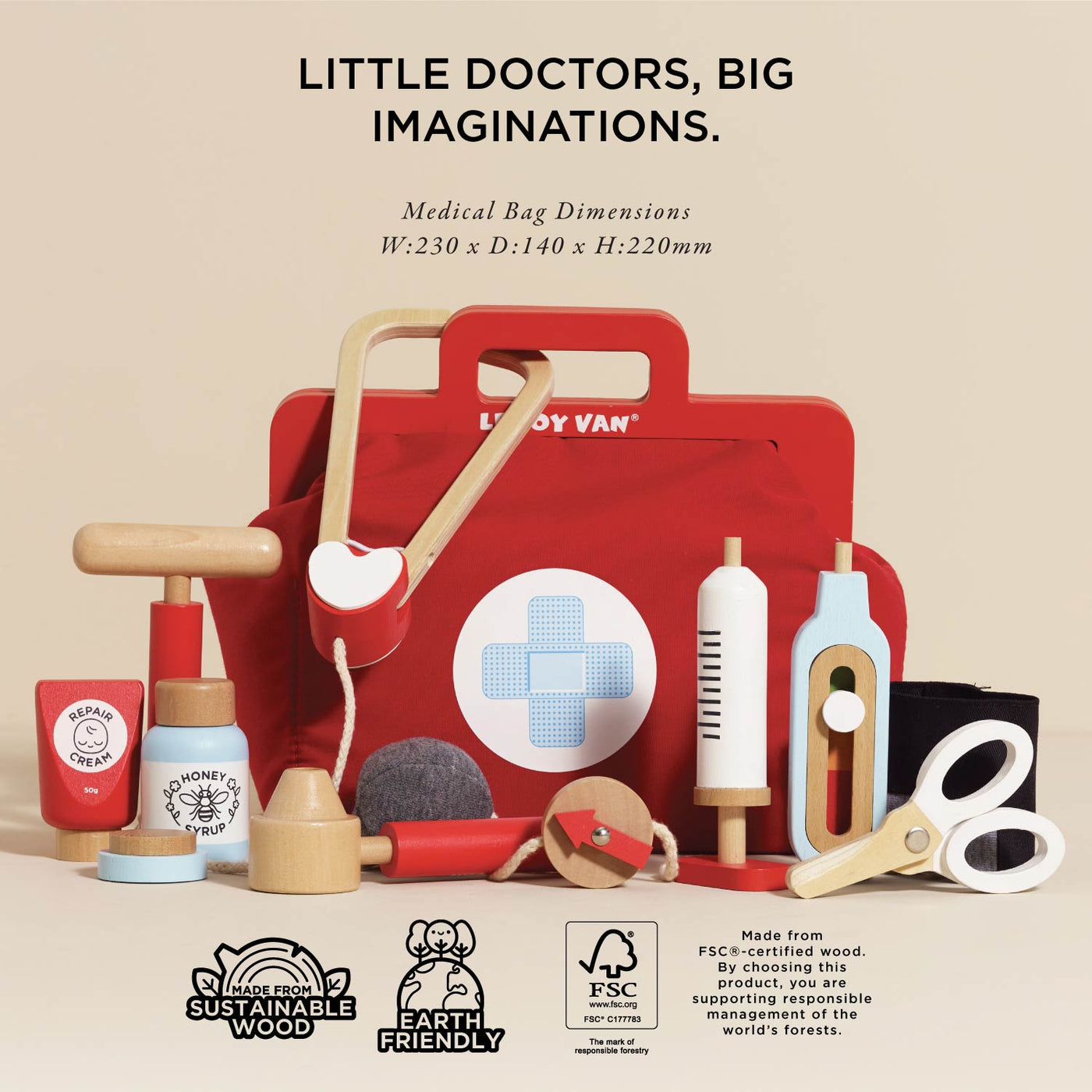 Le Toy Van Vintage Doctor Roleplay Wooden Kit