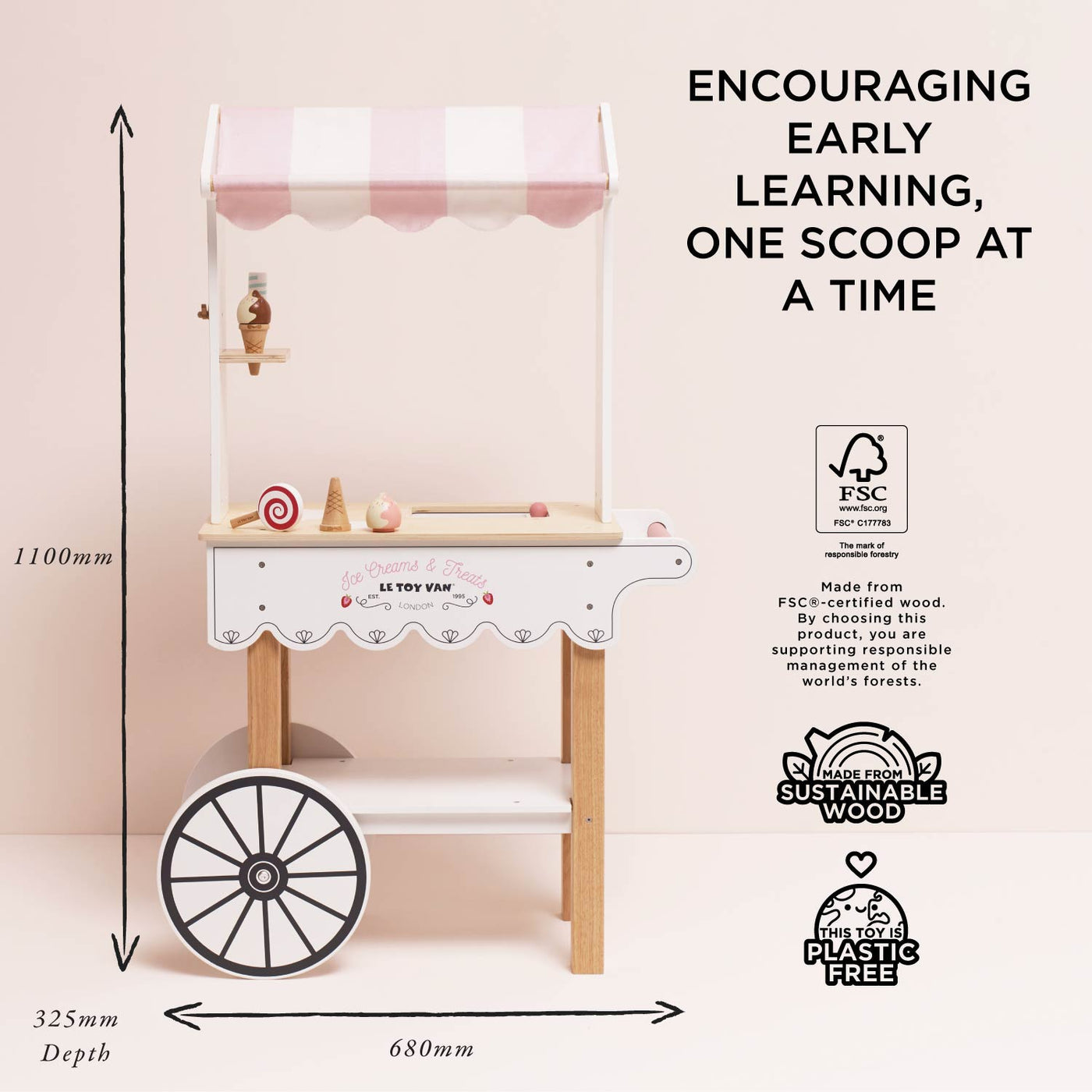 Le Toy Van Ice Cream Trolley Market Stall