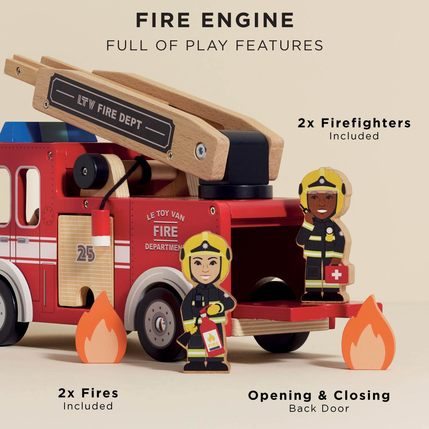 Le Toy Van Toy Fire Engine & Characters