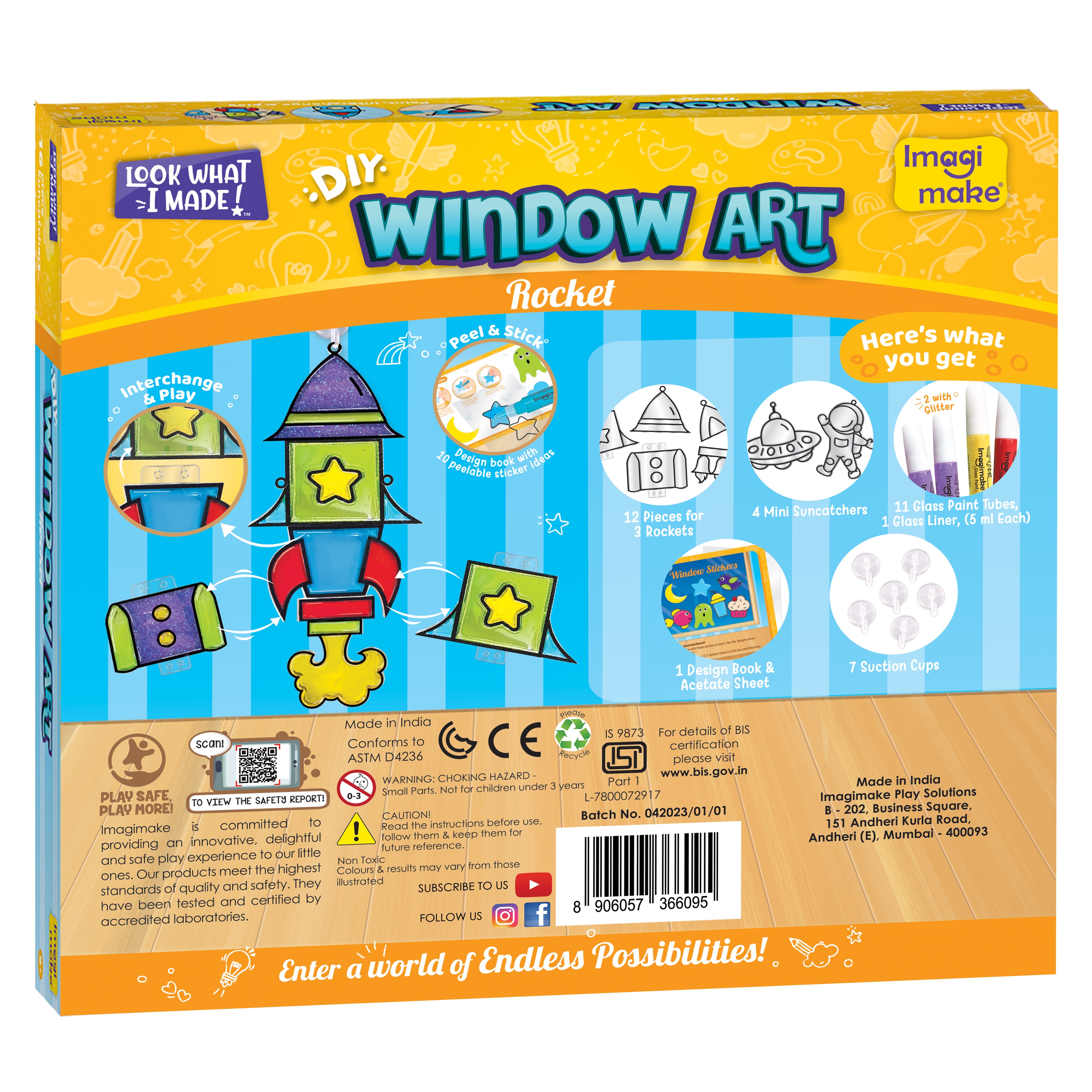 Imagimake Window Art for Kids - Rocket