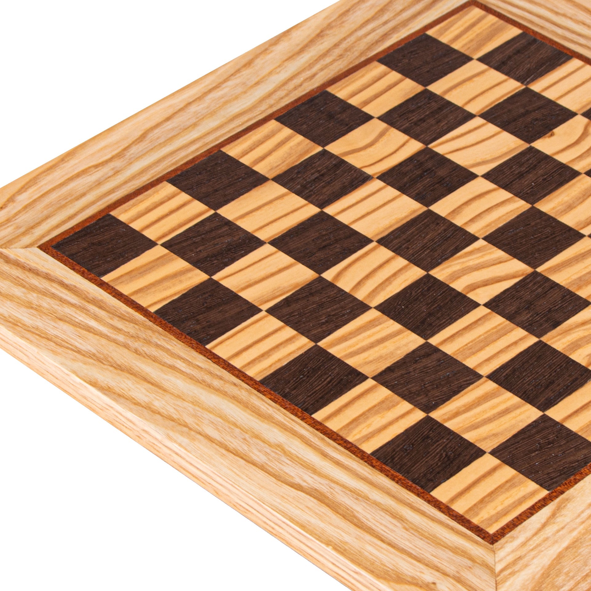 Modern Style Olive Burl Chess set (Natural Brown & Ivory)