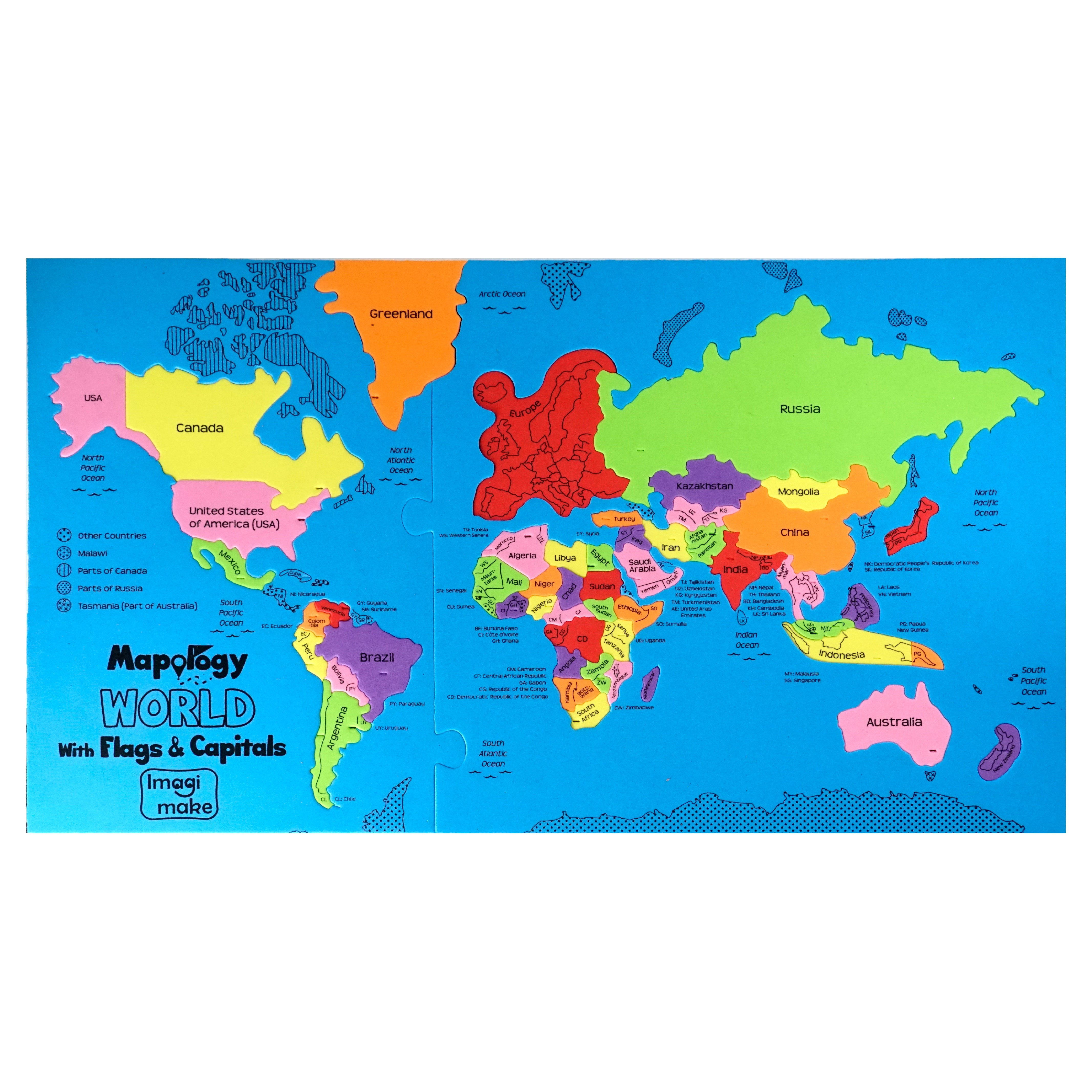 Imagimake Mapology World with Flags & Capitals