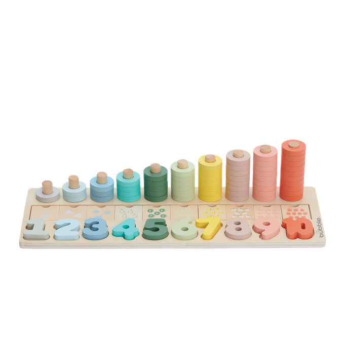 Bubble Wooden Numbers & Blocks Counting Set