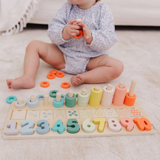 Bubble Wooden Numbers & Blocks Counting Set