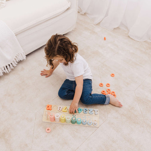 Bubble Wooden Numbers & Blocks Counting Set