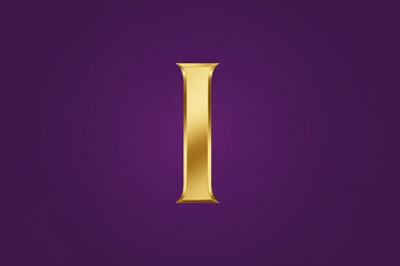 Letter I with purple background