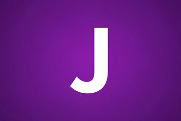 Letter J with purple background