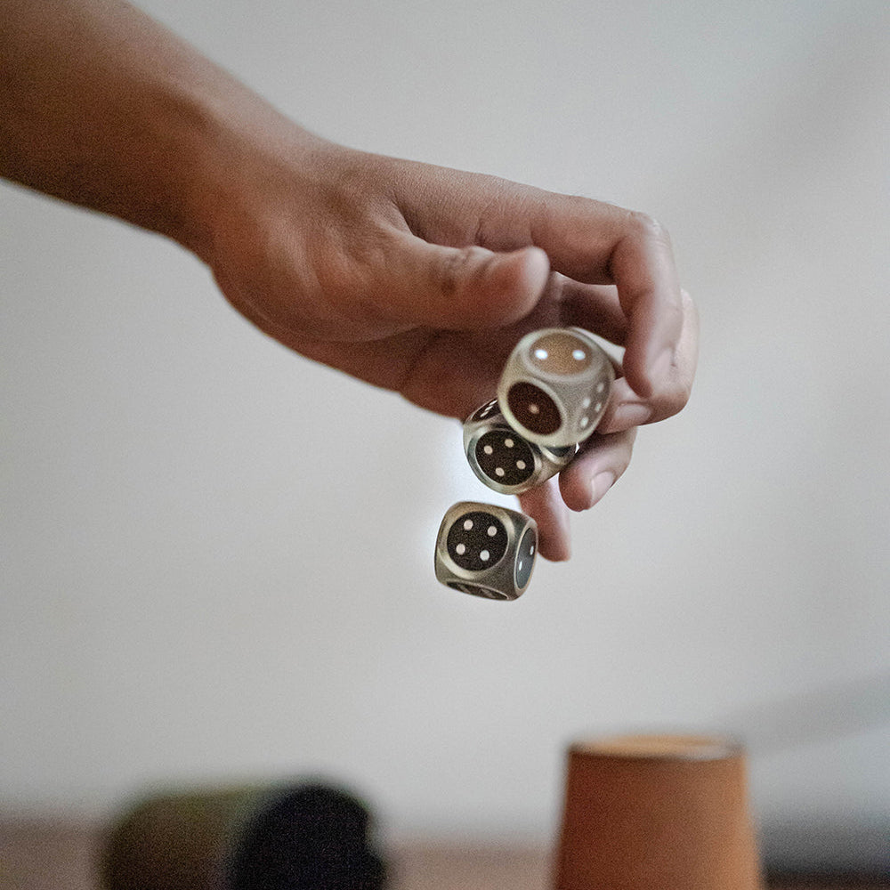 Leather Dice Shaker Cup Set