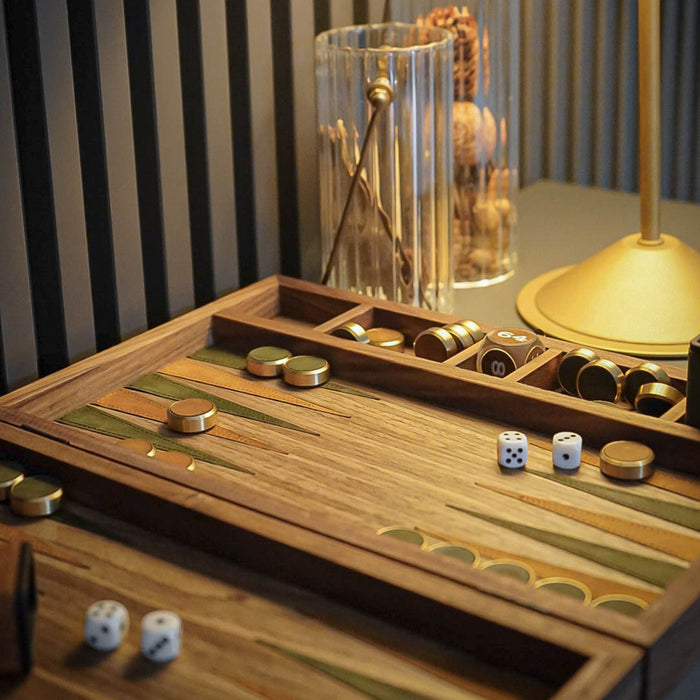 Leather & Wood Backgammon