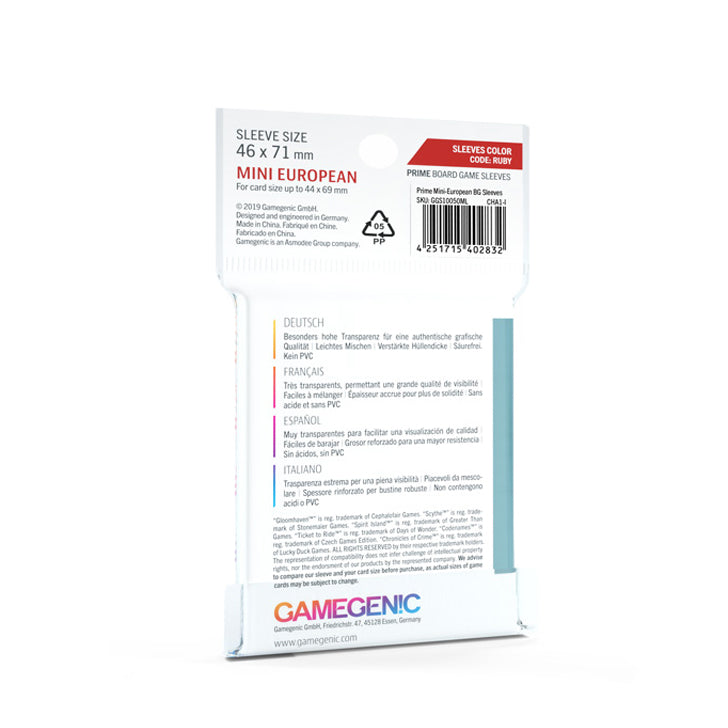 Gamegenic Board Game Sleeves – Mini European [ 46 x 71 mm ]