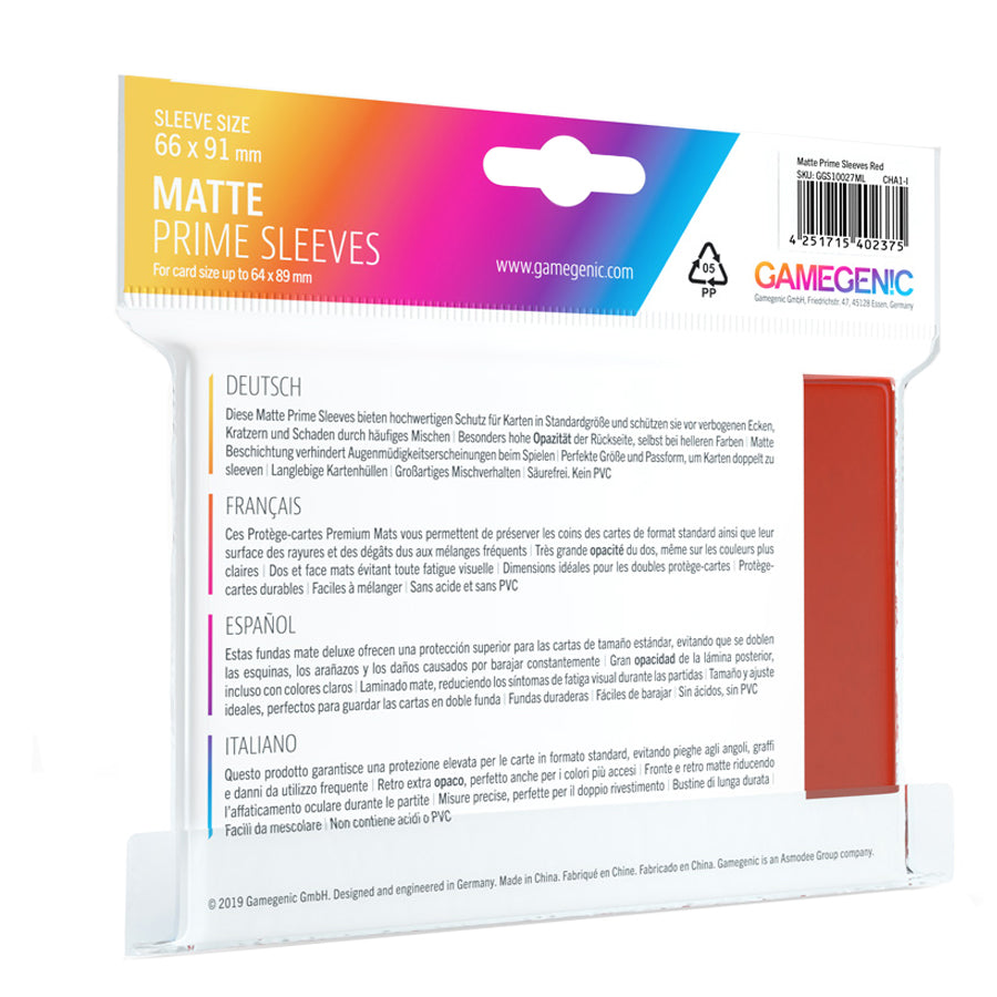 Gamegenic Board Game Sleeves MATTE PRIME Standard Card [ 66 x 91 mm TOYTAG Gamegenic Board Game Sleeves MATTE PRIME Standard Card [ 66 x 91 mm TOYTAG