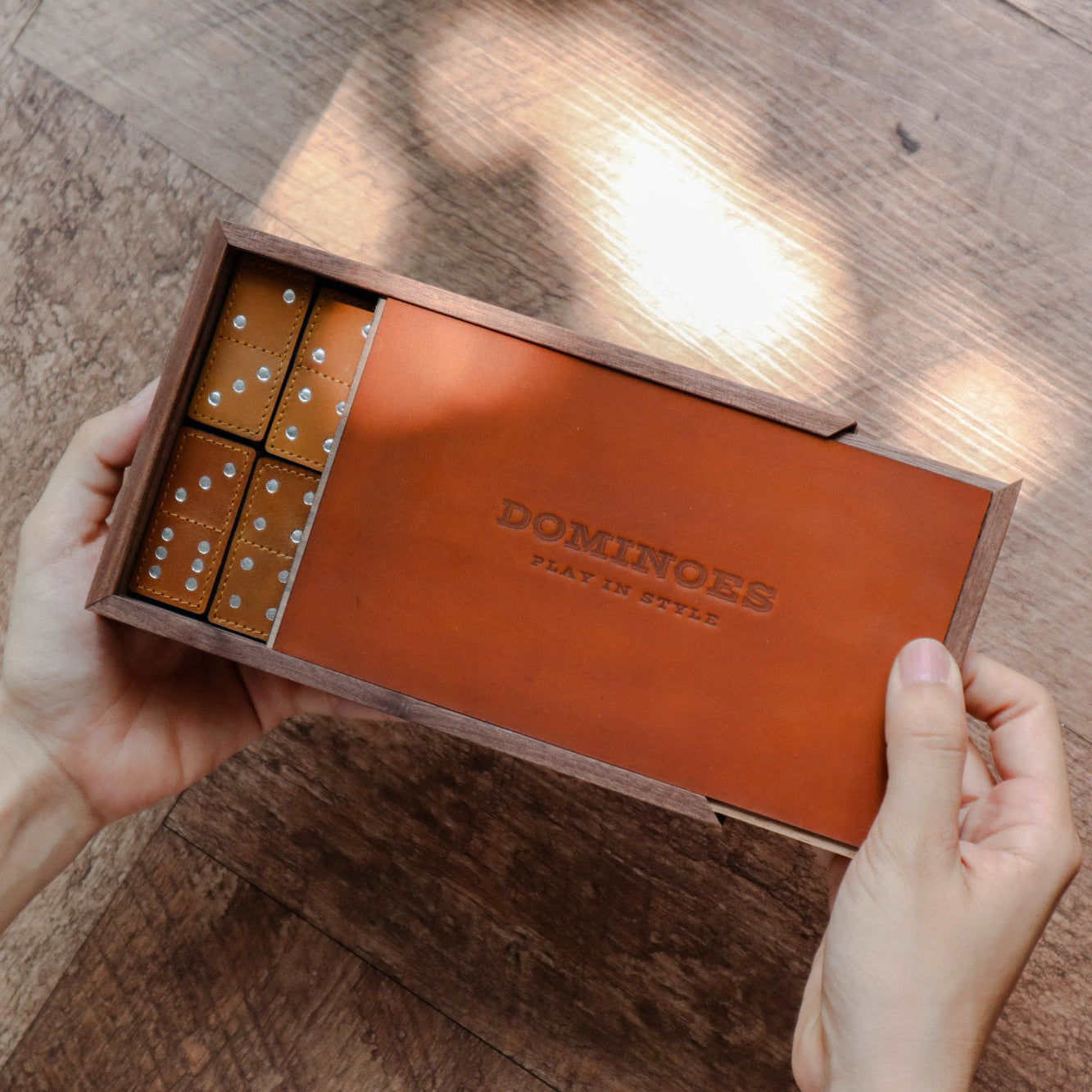 Leather Dominoes Set