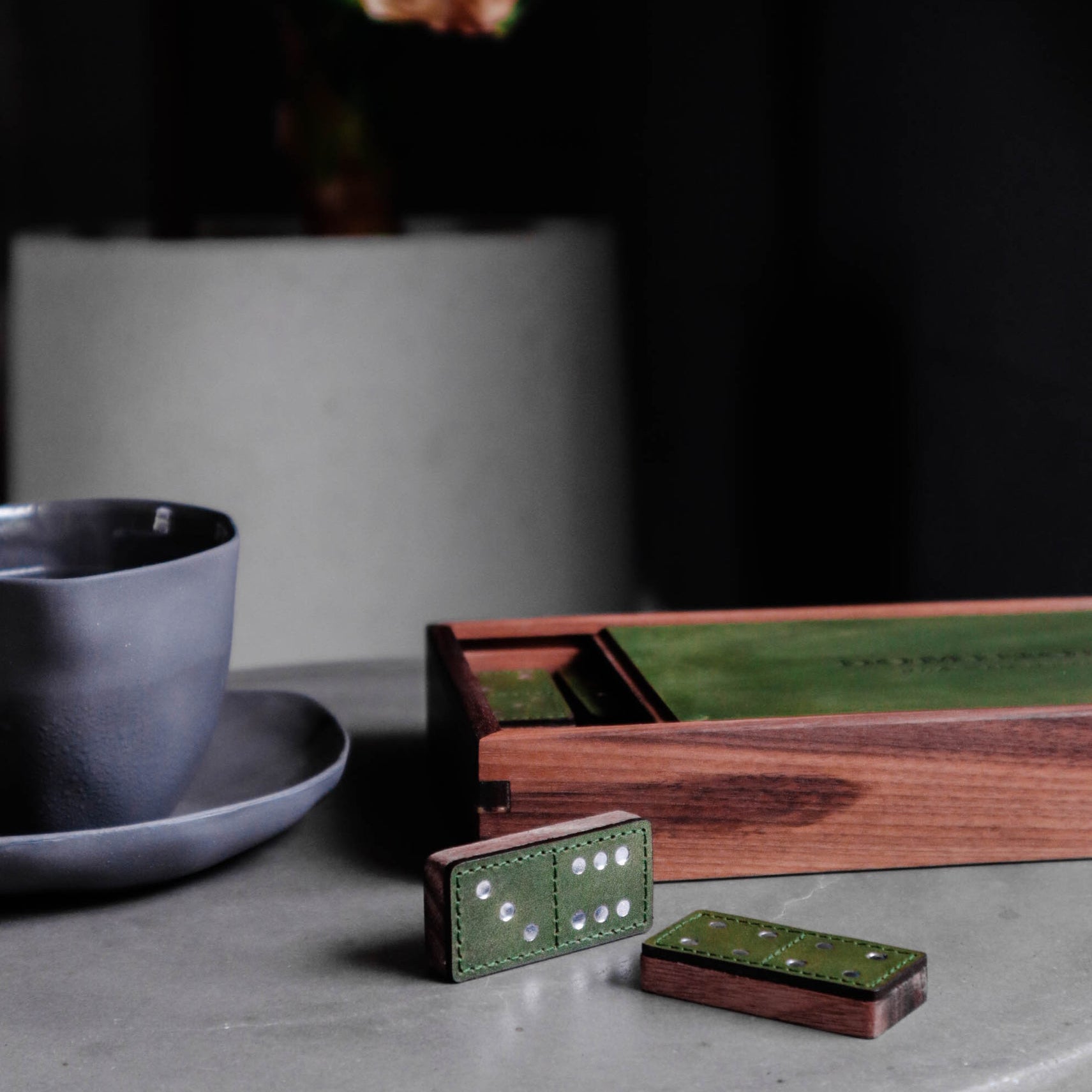 Leather Dominoes Set