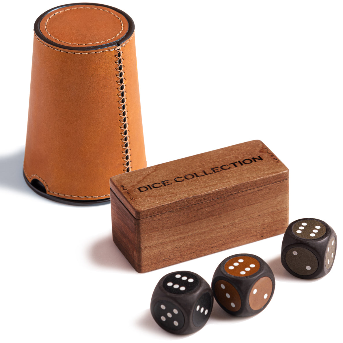 Leather Dice Shaker Cup Set