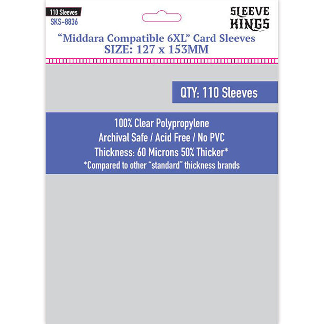 Sleeve Kings "Middara Compatible 6XL" Card Sleeves (127 x 153) - 110 Pack