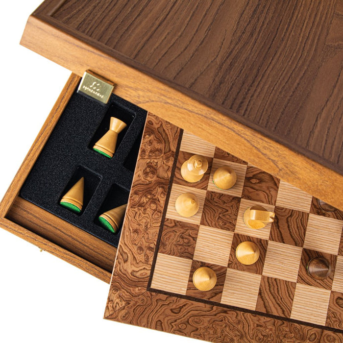 Modern Style Walnut Burl Chess set
