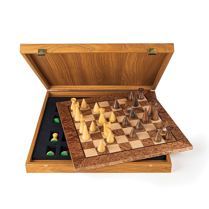 Modern Style Walnut Burl Chess set