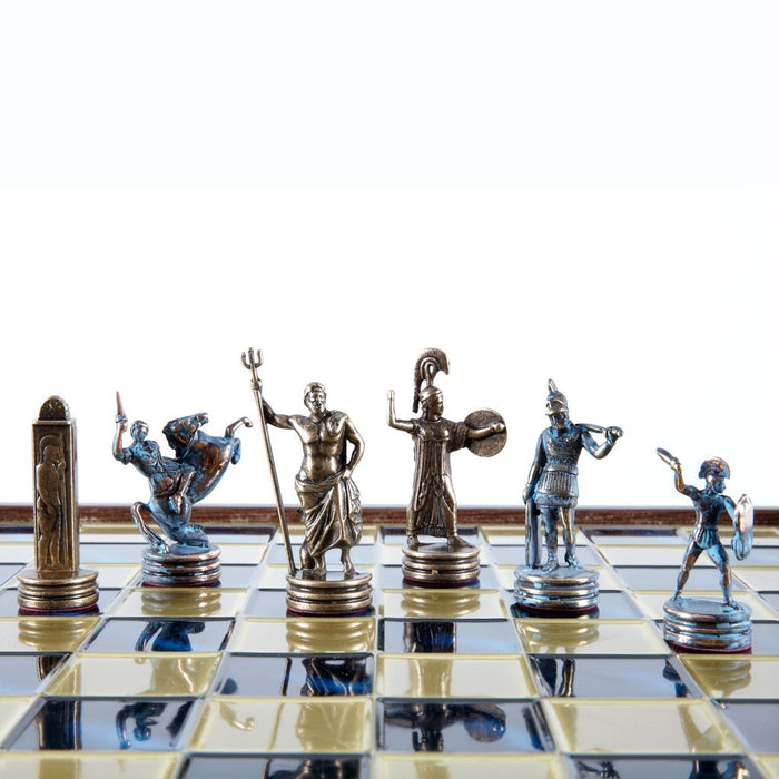 Greek Mythology Chess Set with Wooden Case