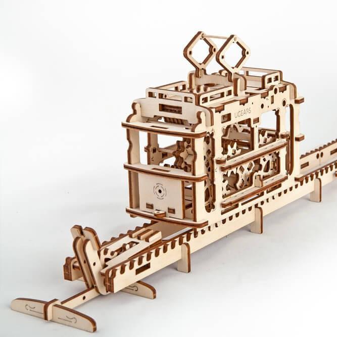 UGEARS 3D Wooden Puzzle - Tram on Rails
