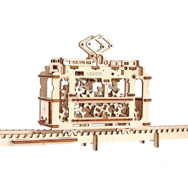 UGEARS 3D Wooden Puzzle - Tram on Rails